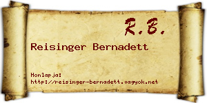 Reisinger Bernadett névjegykártya
